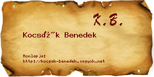 Kocsák Benedek névjegykártya
