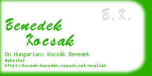 benedek kocsak business card