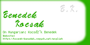 benedek kocsak business card